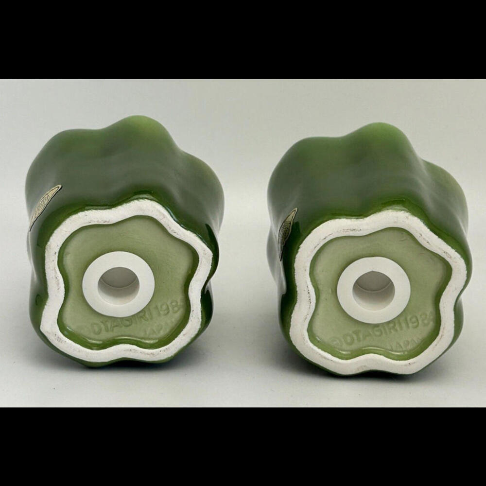 Vintage Otagiri Green Peppers Salt Pepper Shakers Ceramic Japan 1984 - Picture 6 of 9